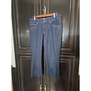 BANDOLINOBLU Jeans Womens Size 8 Capri Mid Rise Flap Pocket Stretch Denim NEW